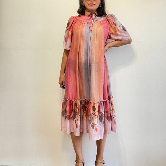 Elegant Pink and Orange Maxi Dress - Picture 1 of 16